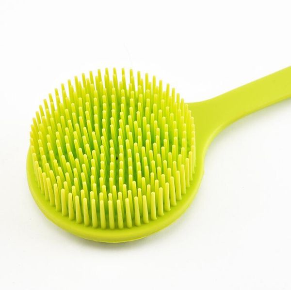 

long handle silicone bath brush eco-friendly exfoliator massage brush cleaning shower scrubber for body back bath supplies 20pcs