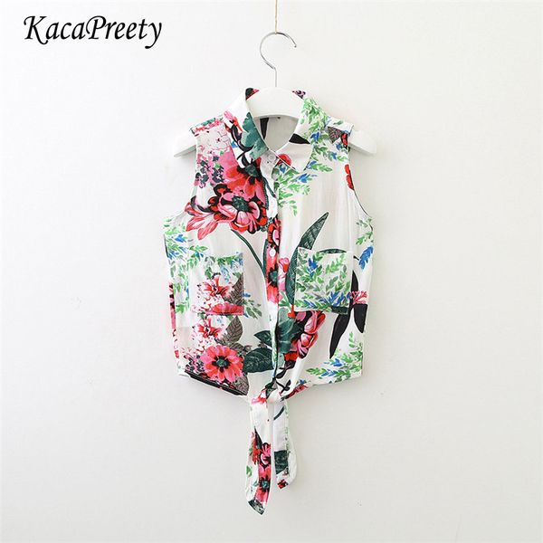 

girls vest summer royal floral printing pattern kids shirts cotton outfits girl blouses children clothing 2-7yrs, White;black
