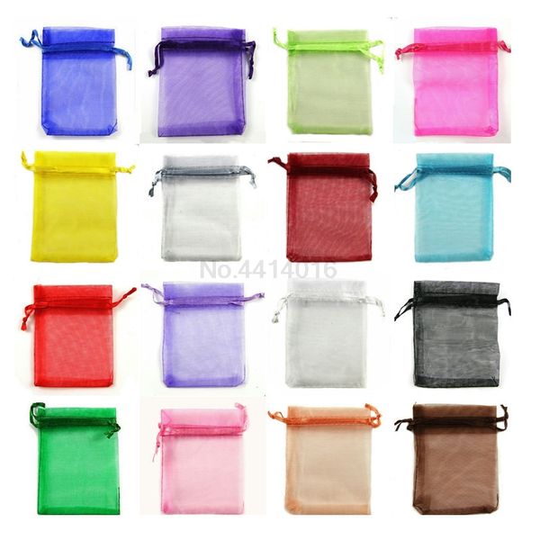 

gift wrap 50pcs 7x9 9x12 11x16 13x18 17x23 15x20cm organza bags jewelry pouches wedding part decoration drawable bag packaging 77