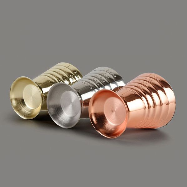 

75ml stainless steel measure cup with 3 scales creative digital measure cup portable measuring cup bartender bar tool vt1754