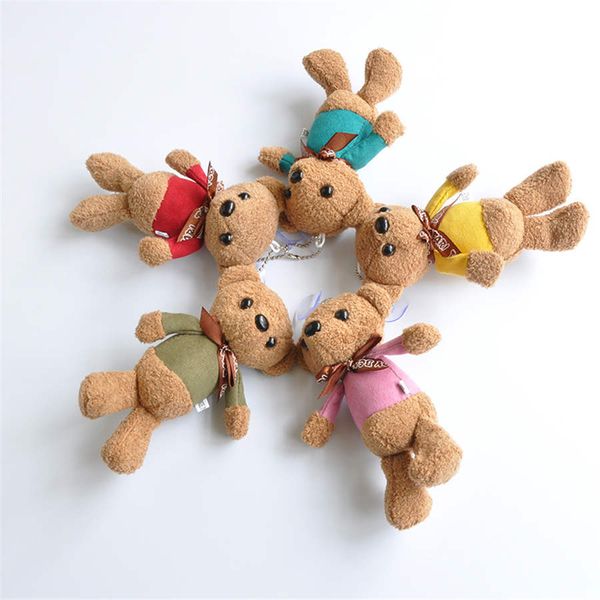 

10cm mini teddy bear stuffed plush toys cute white teddy bears pendant dolls gifts birthday wedding party decor