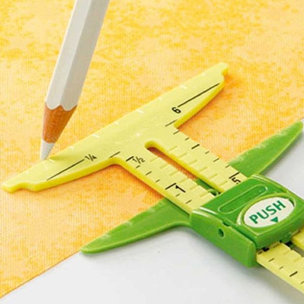 

hand sewing supplies 5-in-1 sliding measurement sewing tool patchwork tool ruler tailor ruler accessories home use (2 sizes, Black
