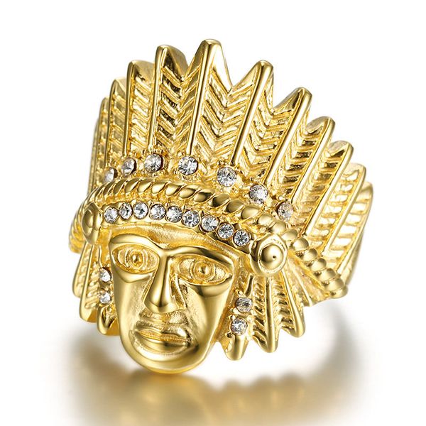 

hiphop индийского ювелирные аборигенов кольцо способ начальника хрустального титан стал племенем муфели партии юбилейных подарков мужчин, Silver