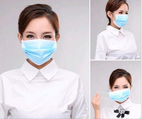 

2020 mask surgical face masks disposable 3 layers dustproof mask facial protective cover masks set anti-dust mask, Black;white
