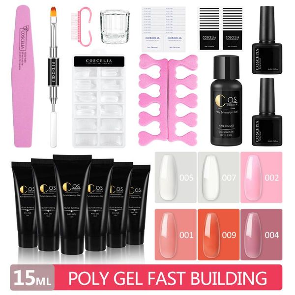 

poly extension gel set varnish nail polish art kit quick building for nails acrylic gel polish nail art set for manicure finger