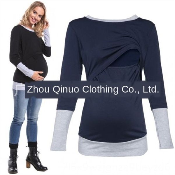 

panel color block multi-function pregnant women bu ru yi out feeding long-sleeve nursing nursing jacket, White