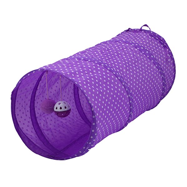 

cat toy collapsible pop up tunnel tube with bells, for small pets bunny rabbits, kittens, ferrets,puppy and dogs