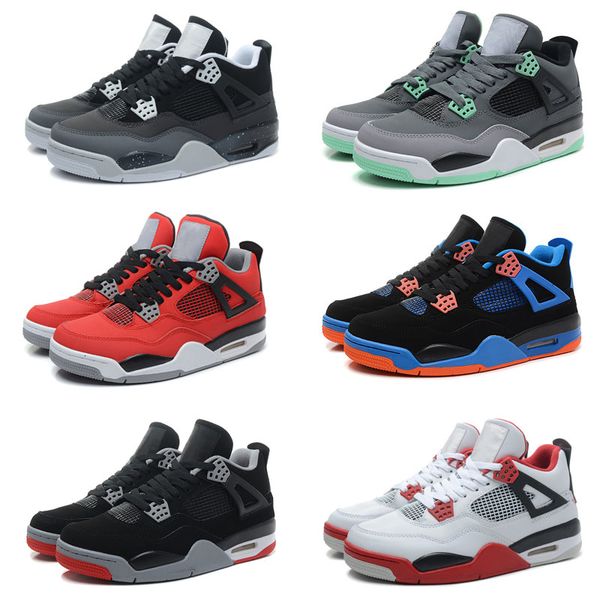 

11 color wholesale 4 bred toro bravo fire red black red men women basketball shoes sneakers