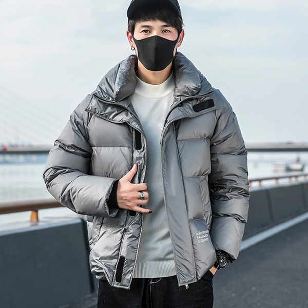 

fashion men's down jacket man clothes streetwear thick duck down jackets casual warm down coat, Black