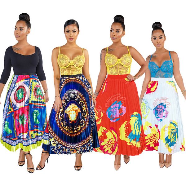 

designer brand women casual pleated dress fashion summer sleeveless bohemian dresses printed embroidery ladies clothing, Black;gray