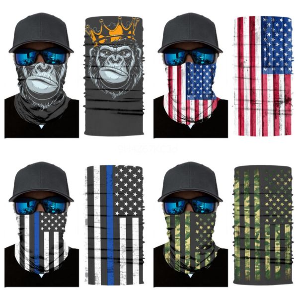 

cycling hooded mask outdoor sports magic head skull scarf multipurpose riding headband hat caps for windproof sunscreen bike masks#747, Blue;black