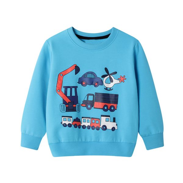 

toddler kids baby boys girls sweatshirt cartoon cute print pullover clothe outfits o-neck long sleeve comfort sweatshirt for boy, Black