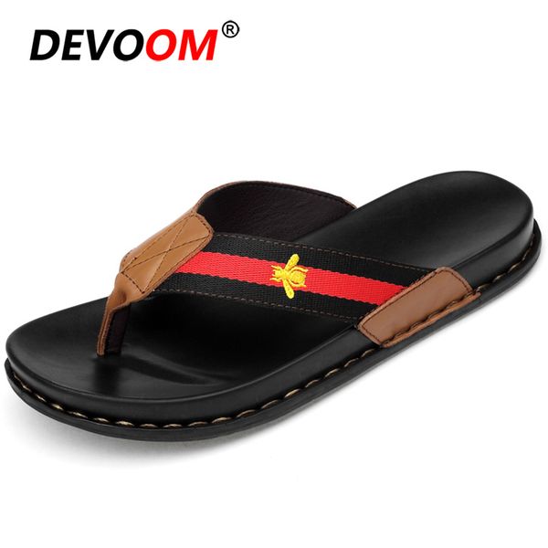 

fashion beach slippers chanclas de hombre classic genuine leather rubber slippers black flip flops men mens flip flops