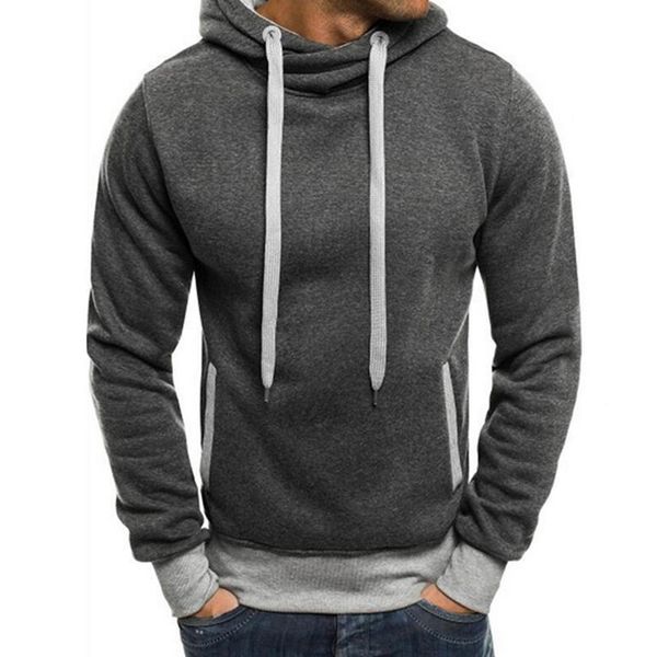 

hoodies men's slim moleton hooded sweatshirts autumn winter mens hoodies sportswear streetwear hip hop coat pullover, Black