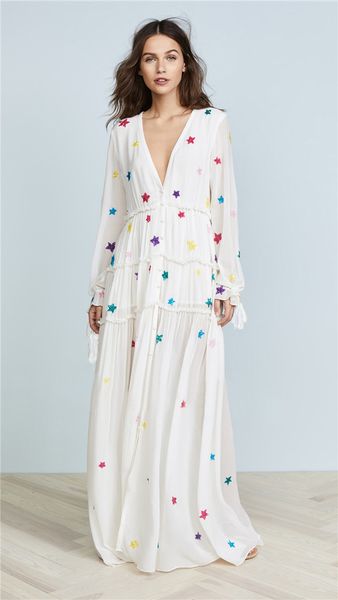 

2019 new arrival european and american tyle long kirt bohemian long kirt tar embroidery ea ide holiday dre holiday tyle party dre e