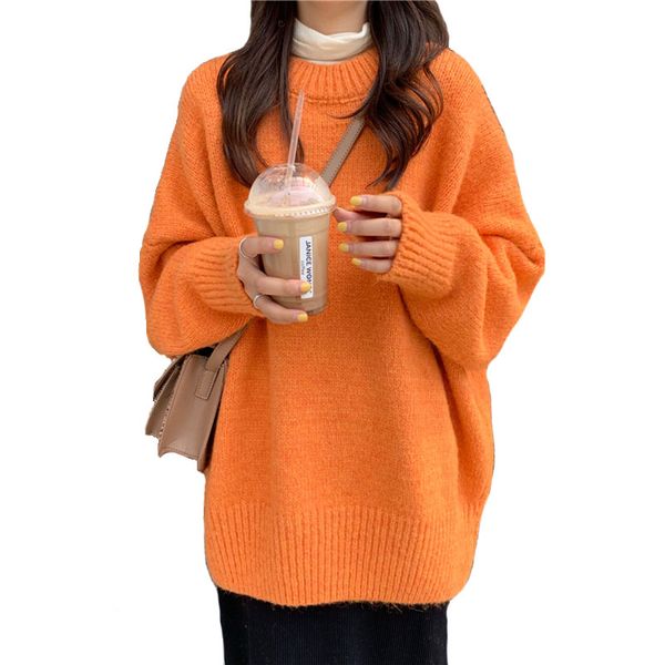

2019 new winter women sweaters fashion crew neck pullovers loose knitted sweaters female jumper fc1022, White;black