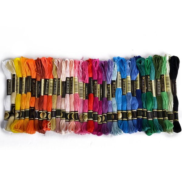 

36 skeins of thread multicolored for embroidery cross needle knitting bracelets, Black;white