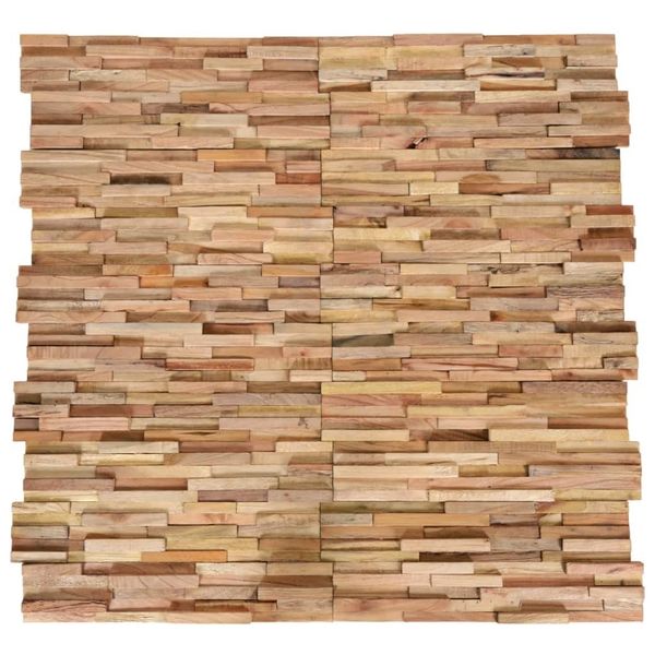 

3d wall covering panel 10 pcs solid teak 1 m garden sets