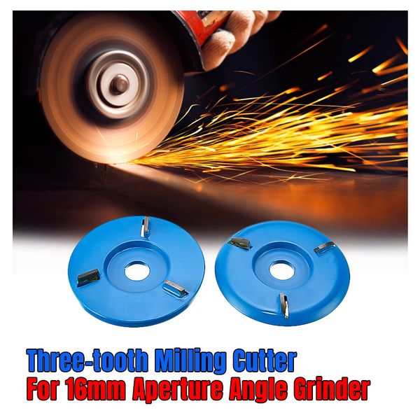 

90mm diameter 16mm bore blue power wood carving disc angle grinder milling attachment woodworking turbo plane