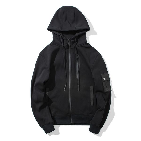 

мужские толстовки передний карман толстовки 100% хлопок повседневный спорт твердая colorwinter hip hop tracksuit с капюшоном новая мужская т, Black