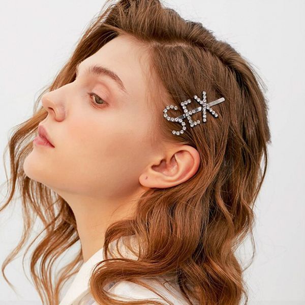 2019 Korea Fashion Luxury Letters Hair Clips Pins For Women Girls