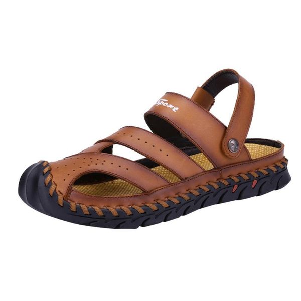 

sandals men casual shoes summer business dual-use flat bottom breathable for non-slip trend lazy beach, Black