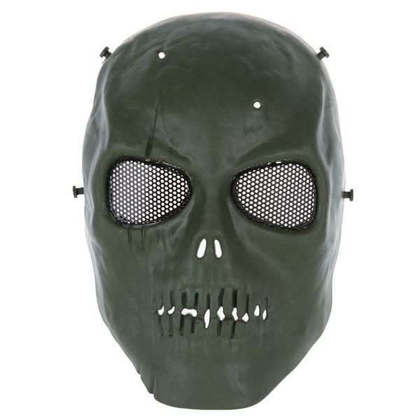 

army skull skeleton paintball bb gun full face game protect safe mask (green