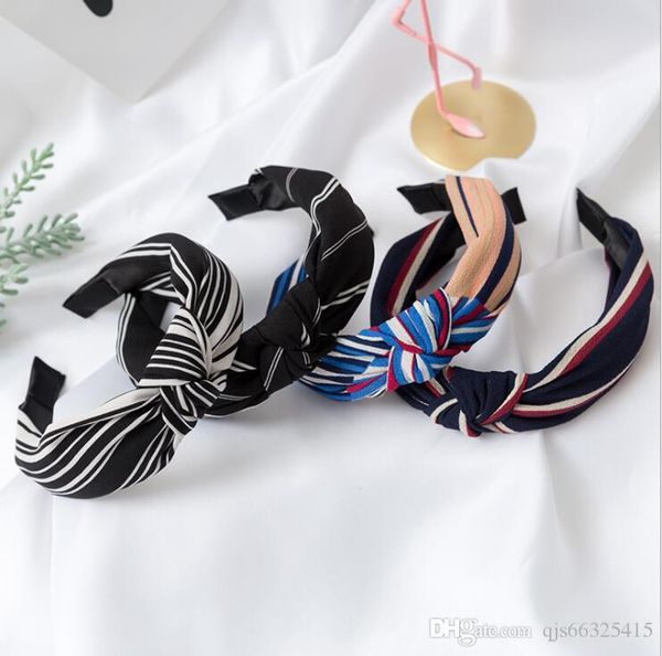 

new popular beautiful women lady girls fashion headband twist hairband bow knot cross tie boutique headwrap hair band hoop, Golden;white