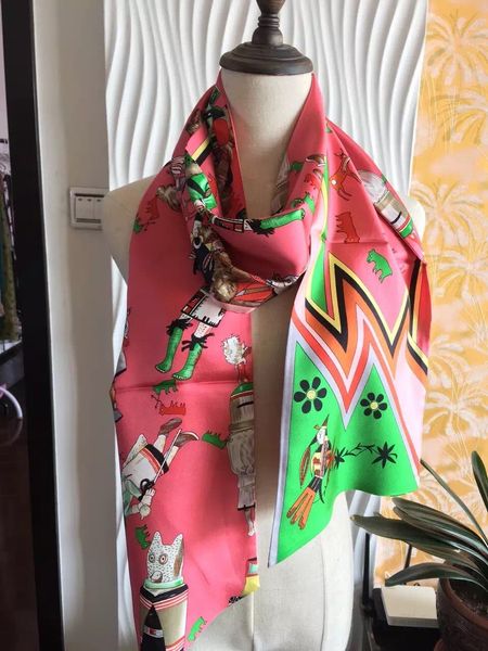 

wide ribbon silk double-sided printing ribbon hair band silk scarf scarf, Blue;gray