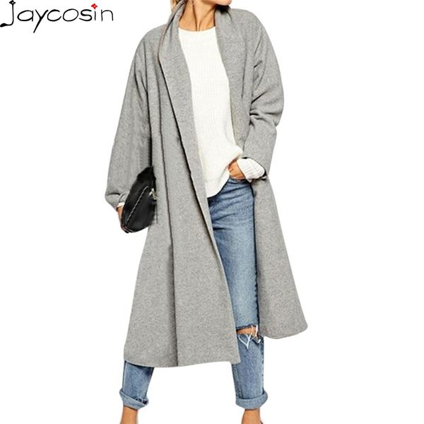 

new fashion -5xl womens winter cardigan trench coat long cloak wools & blends drop shipping, Black