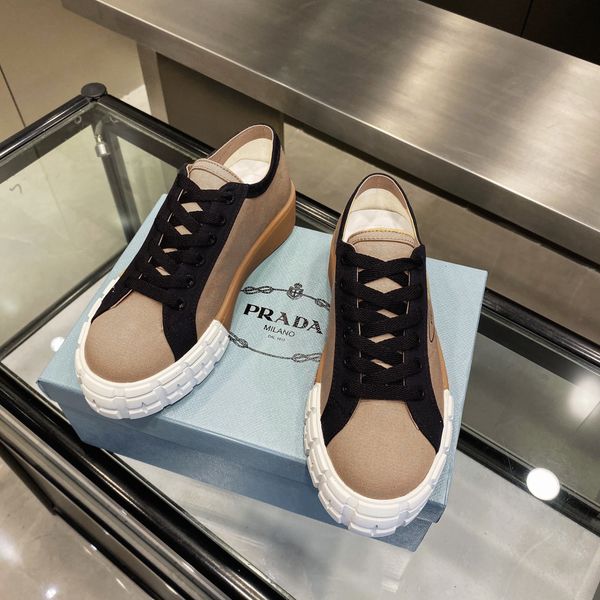 

belle lady white sneakers 2020 four seasons new imported sheepskin contrast color platform canvas running shoes size 35-40#04, Red;white