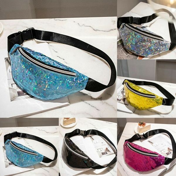 

2019 women double zippers waist fanny pack belt bag chest pouch travel hip bum bag lady small purse
