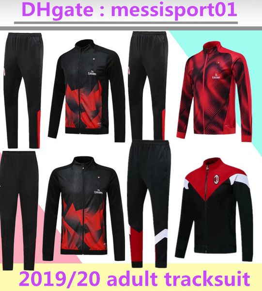 

2019 2020 ac milan soccer set full zipper survetement 2019 2020 ac milan piatek calhanoglu football tracksuit, Black;yellow