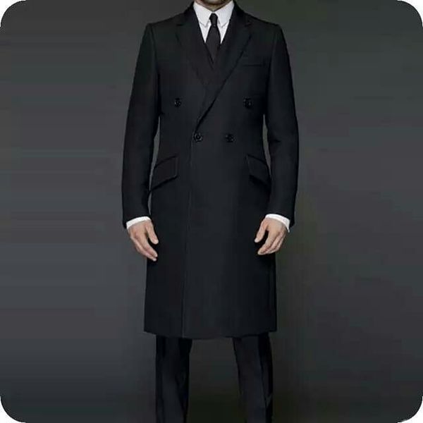 

black long jacket groom tuxedo formal men suits for wedding man blazer 2 piece costume homme coat pants terno masculino trajes de hombre, Black;gray