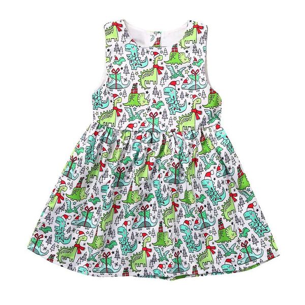 

animal print christmas girls dresses sleeveless above knee,min christmas dress o-neck girl childrens dresses for girls vestidos, Red;yellow