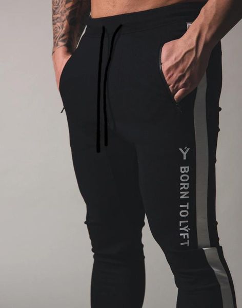 

men's running sports jogging pants sportswear bottoms tight skinny pants men's trousers gym fitness bodybuilding sports, Black;blue