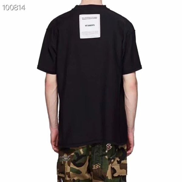 

spring summer 2020 luxury vetements back patch tshirt fashion men women wear inside-out t shirt casual cotton tee top, White