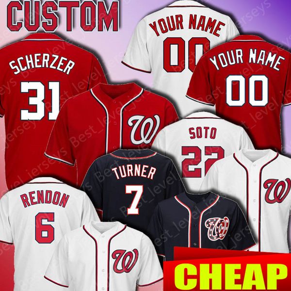

6 Anthony Rendon jersey 31 Max Scherzer Washington Custom Nationals Jerseys 22 Juan Soto 37 Stephen Strasburg 11 Ryan Zimmerman Trea Turner