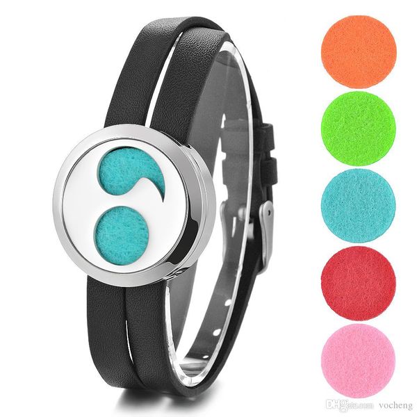 

ароматерапия диффузор медальон браслет из нержавеющей стали двойной кожаный случайный отправить 5шт нефти мышек в качестве подарка va-838, Golden;silver