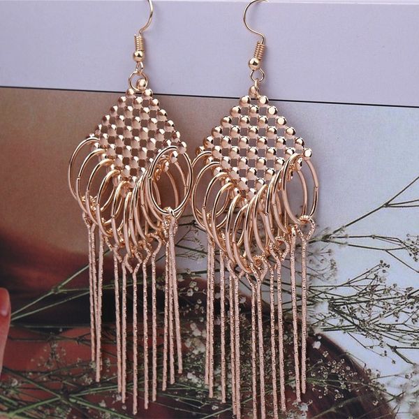 

2019 long tassel swings earrings simple hollow square big hook earrings hanging party fashion ear punk jewelry wholesale, Silver