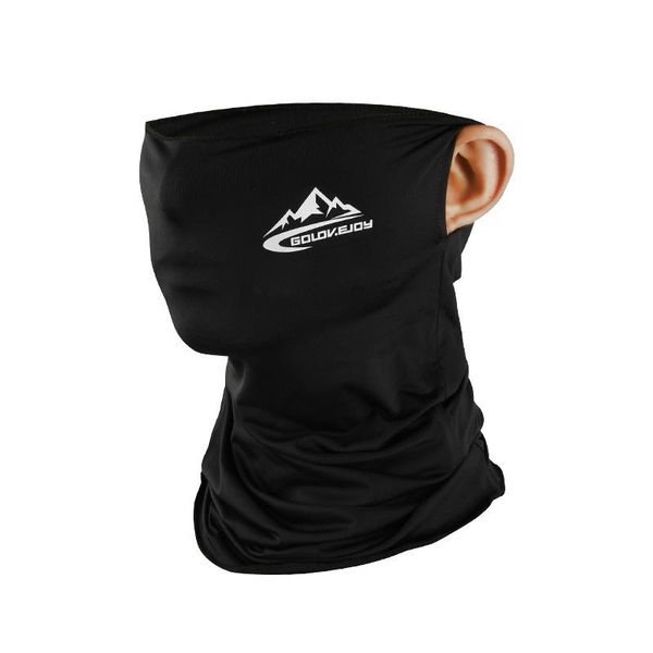 

summer cycling half face mask cool ice silk outdoor sports scarf breathable cycling mask anti-uv facemask fishing protective gear cca12110, Black