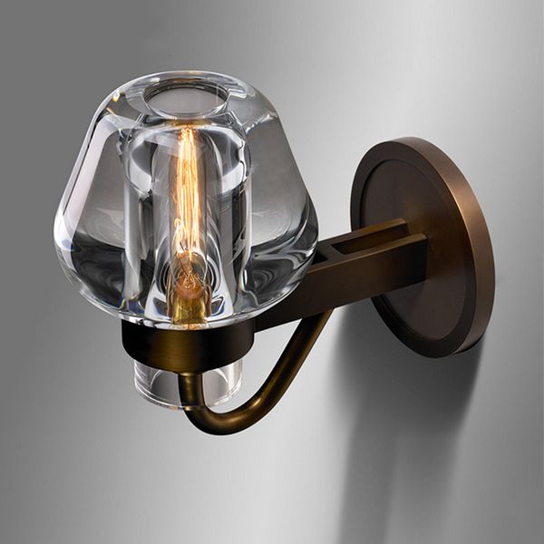 

all copper postmodern wall lamp simple beautiful nordic designer sitting study bedroom villa model room lamp