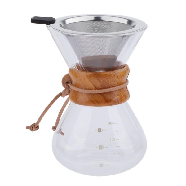 

coffee maker set pour over coffee pot + cone coffee dripper filter net
