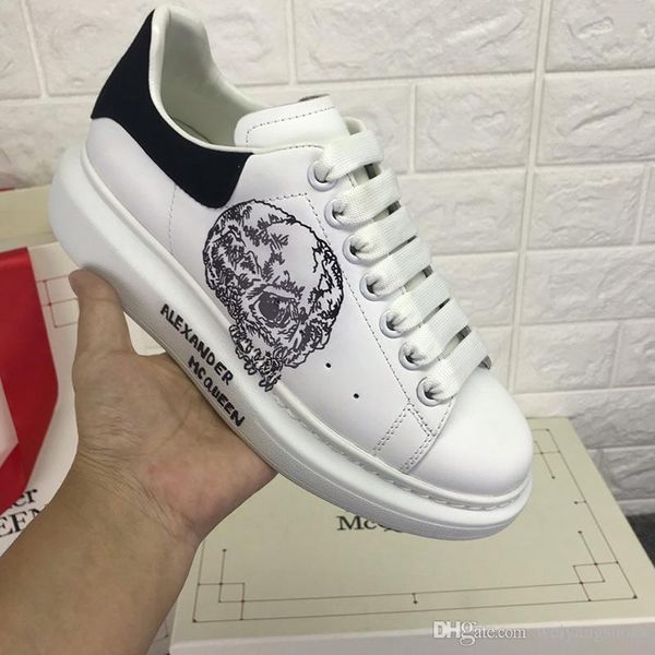 

продаем нарасхват маккуин печать маленькие белые ботинки мужчин и женщин вскользь любителей спорта обувь повышенные espadrilles скольжение c