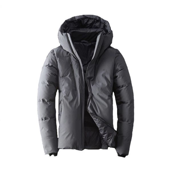 

пуховик с капюшоном для мужчин белая утка толстый теплый мужской дизайнер парка пальто установлен открытый зимняя одежда полупальто с полоск, Black