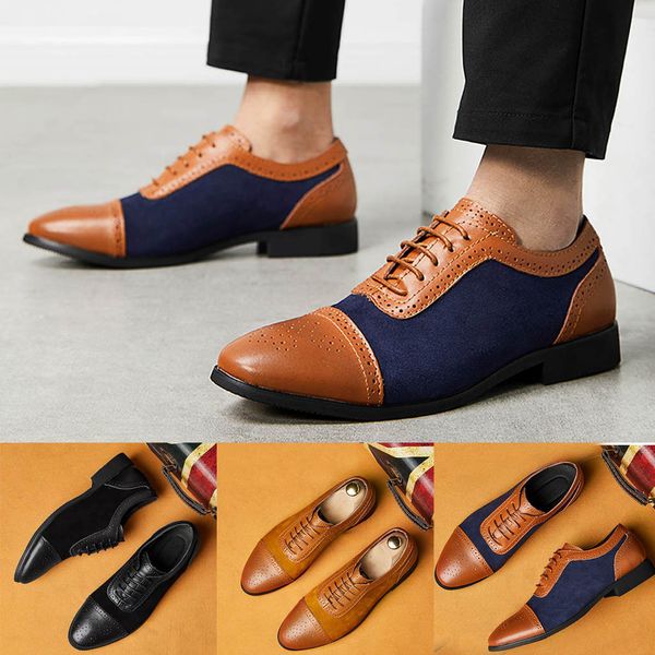 

new 2019 formal shoes men's casual large size shoes british style men business men's dropshipping zapatos de hombre, Black