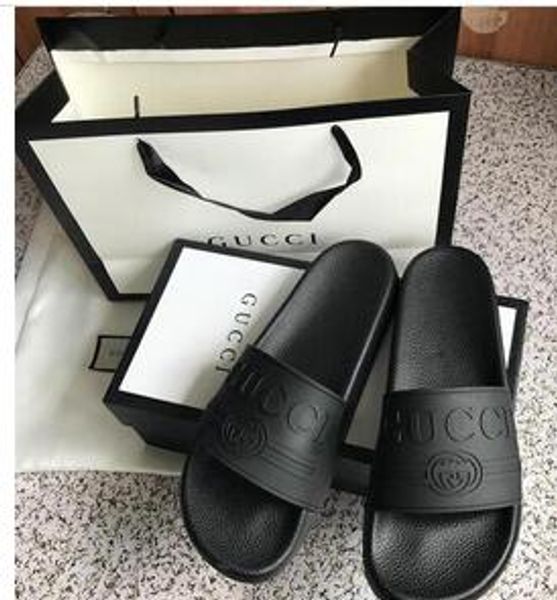 

a man of slippers 2019 new women's fashion luxury summer sandals slippers slide 35 - size 45, Black