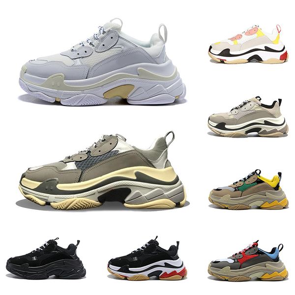 

balenciaga triple s тройной женщин людей кроссовок черный красный белый зеленый повседневного папа обувь теннис повышение спортивного размер, Black
