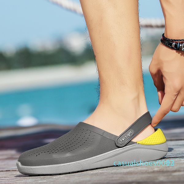

big size 40-45 men summer shoes non slip sandals 2019 mens slippers lighted flats casual snaekers sandals 2019 new c03, Black