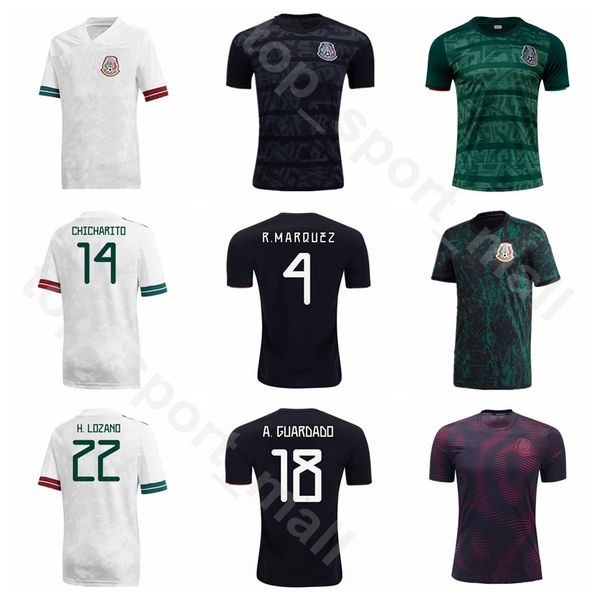 

2020 soccer mexico 19 peralta jersey 18 guardado 4 marquez 7 layun 16 herrera jose juan macias edson alvarez football shirt kits, Black;yellow